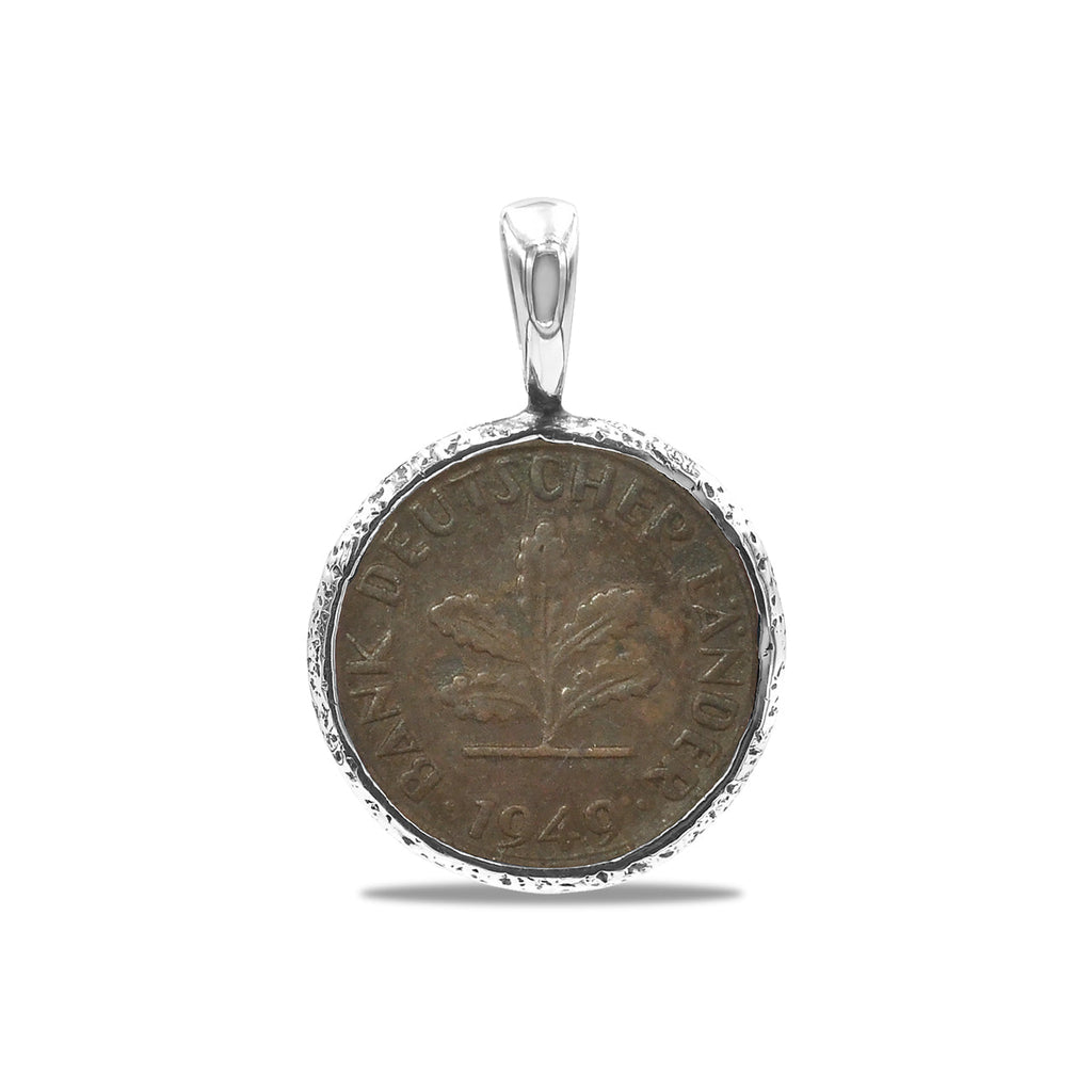 Starborn 1 Pfennig German Coin Pendant in Sterling Silver