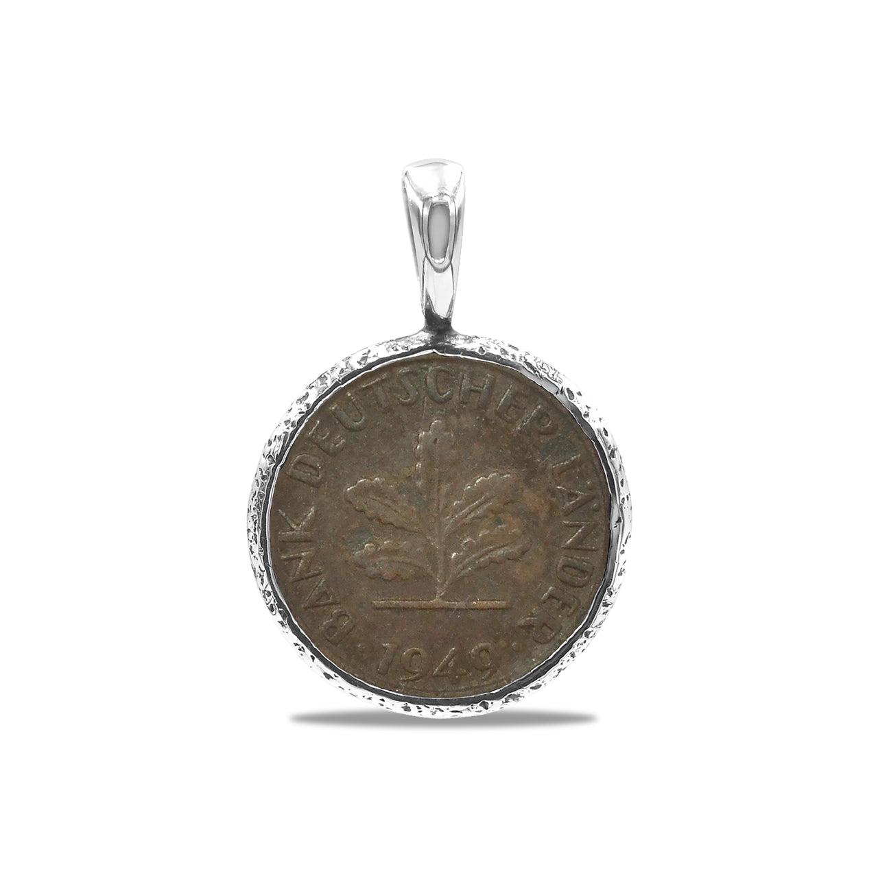 Starborn 1 Pfennig German Coin Pendant in Sterling Silver