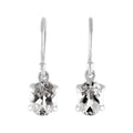 Starborn Danburite Faceted Oval Prong Set Dangle Earrings in Sterling Silver