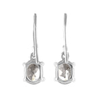 Starborn Danburite Faceted Oval Prong Set Dangle Earrings in Sterling Silver