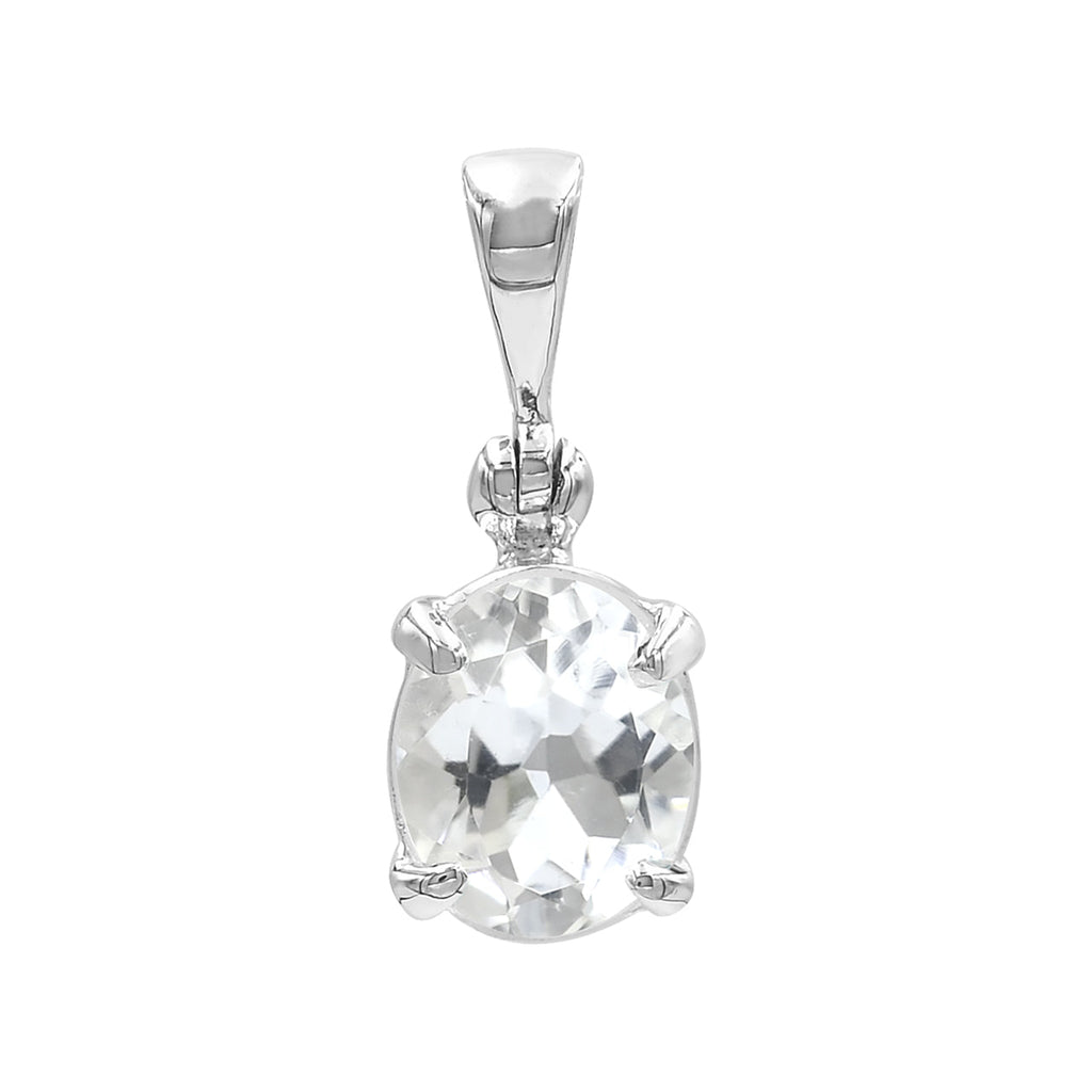 Starborn Danburite Faceted Prong Set Pendant in Sterling Silver