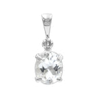 Starborn Danburite Faceted Prong Set Pendant in Sterling Silver