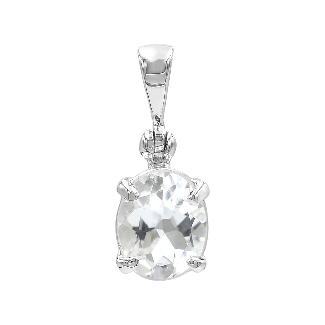 Starborn Danburite Faceted Prong Set Pendant in Sterling Silver