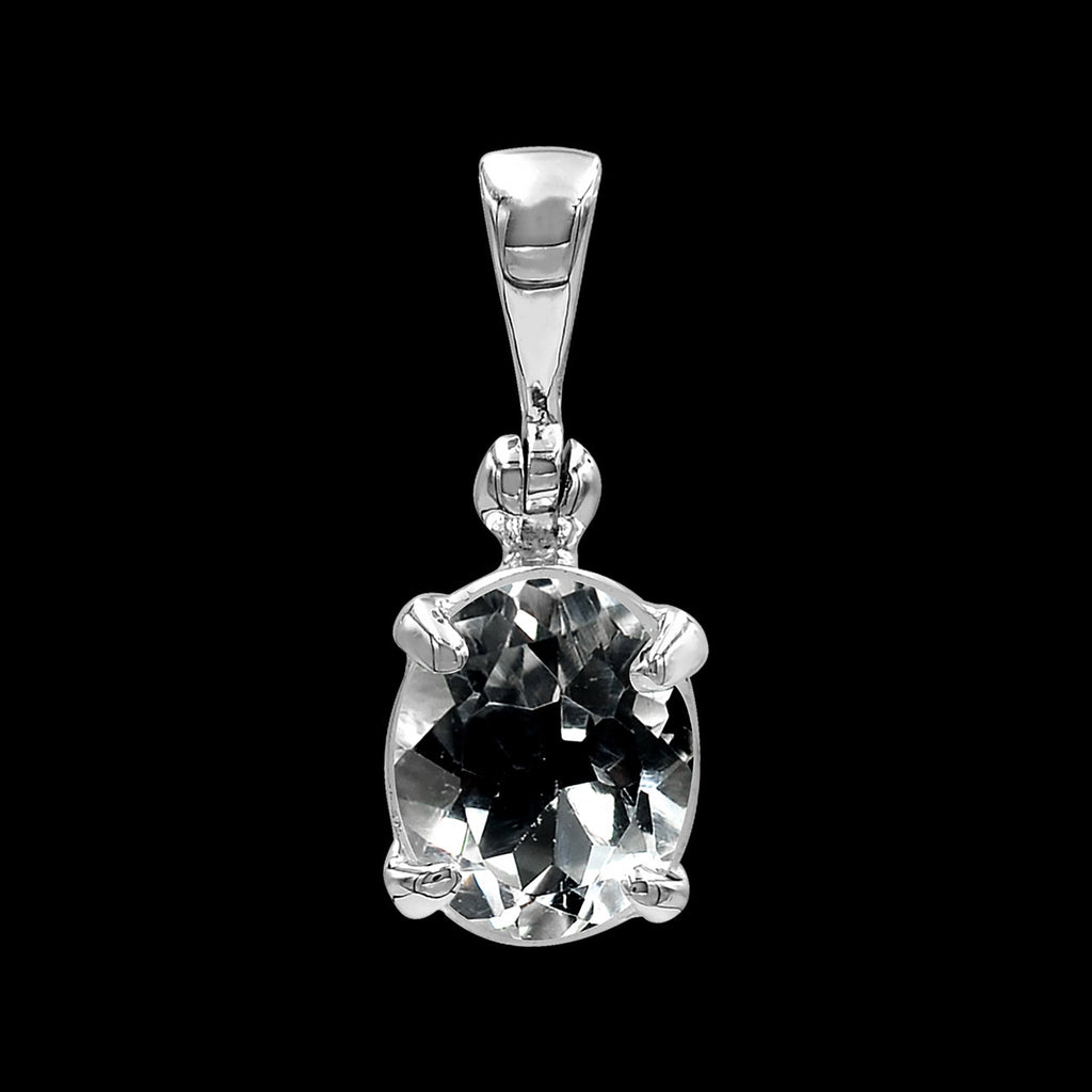 Starborn Danburite Faceted Prong Set Pendant in Sterling Silver
