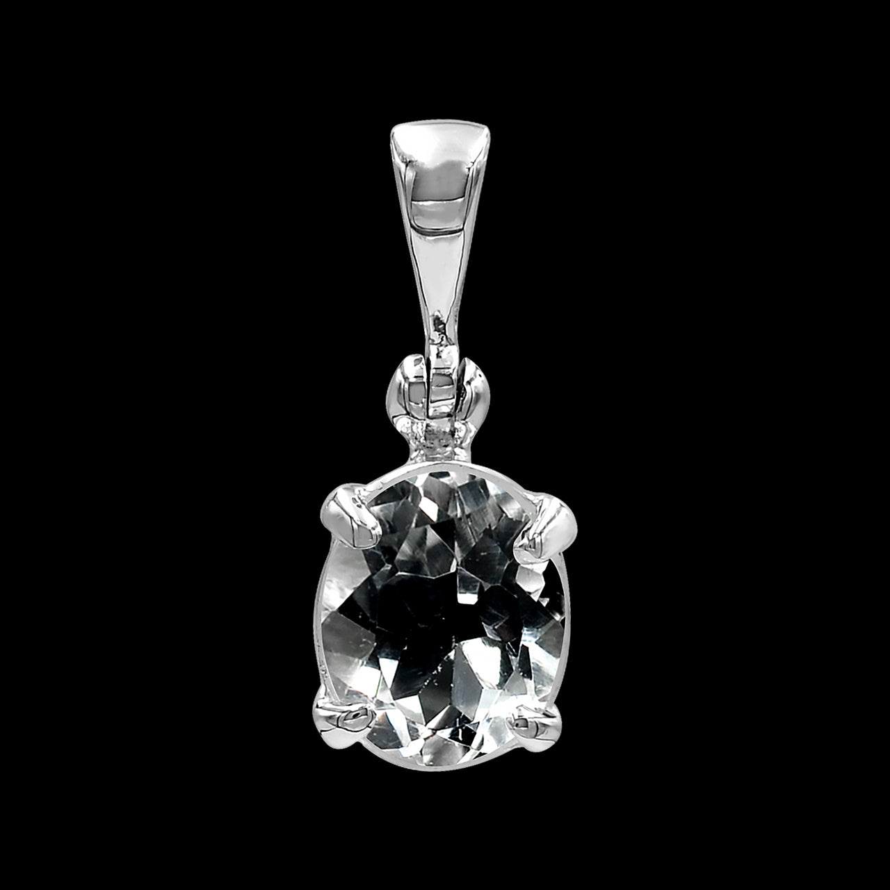 Starborn Danburite Faceted Prong Set Pendant in Sterling Silver