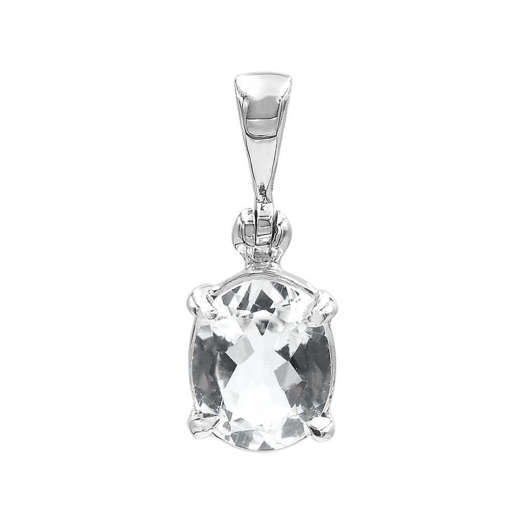 Starborn Danburite Faceted Prong Set Pendant in Sterling Silver