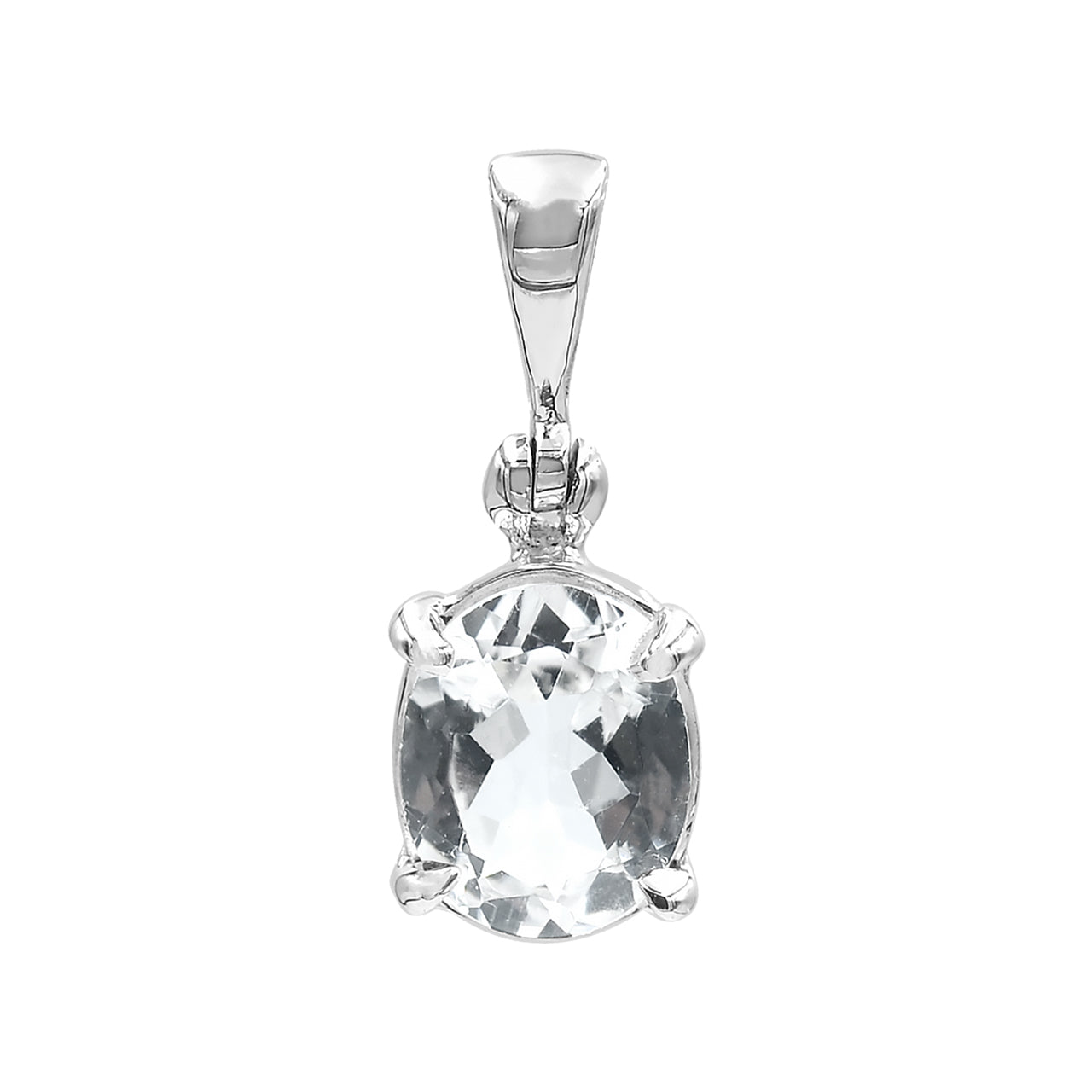 Starborn Danburite Faceted Prong Set Pendant in Sterling Silver