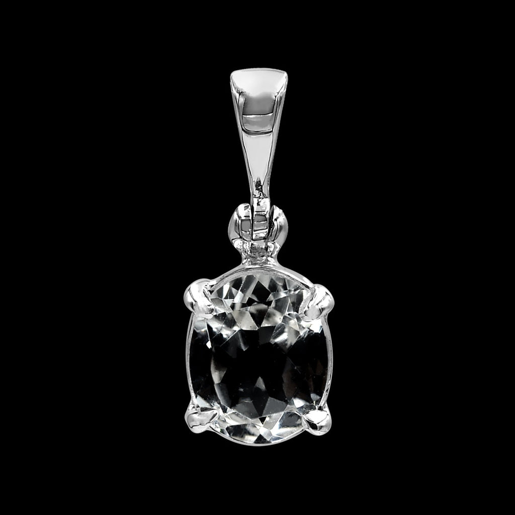 Starborn Danburite Faceted Prong Set Pendant in Sterling Silver