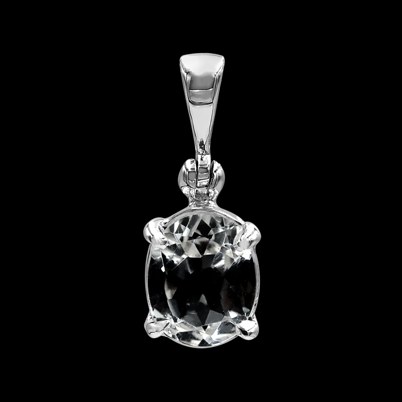 Starborn Danburite Faceted Prong Set Pendant in Sterling Silver