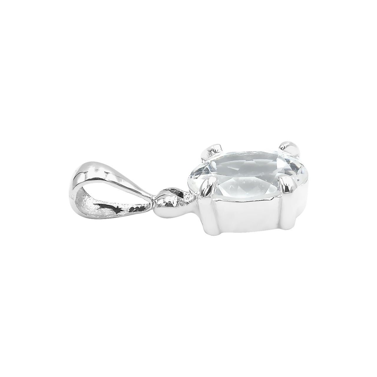 Starborn Danburite Faceted Prong Set Pendant in Sterling Silver