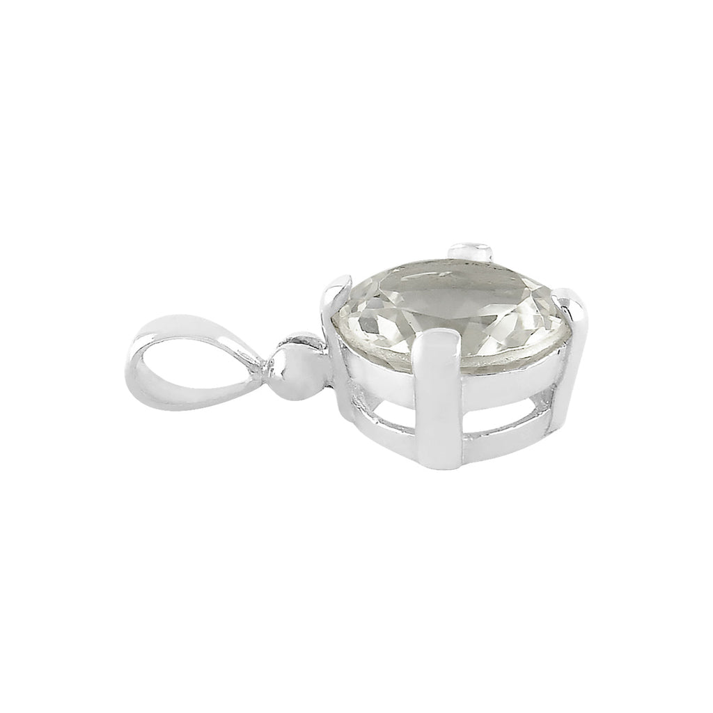Starborn Danburite Faceted Round Pendant in Sterling Silver