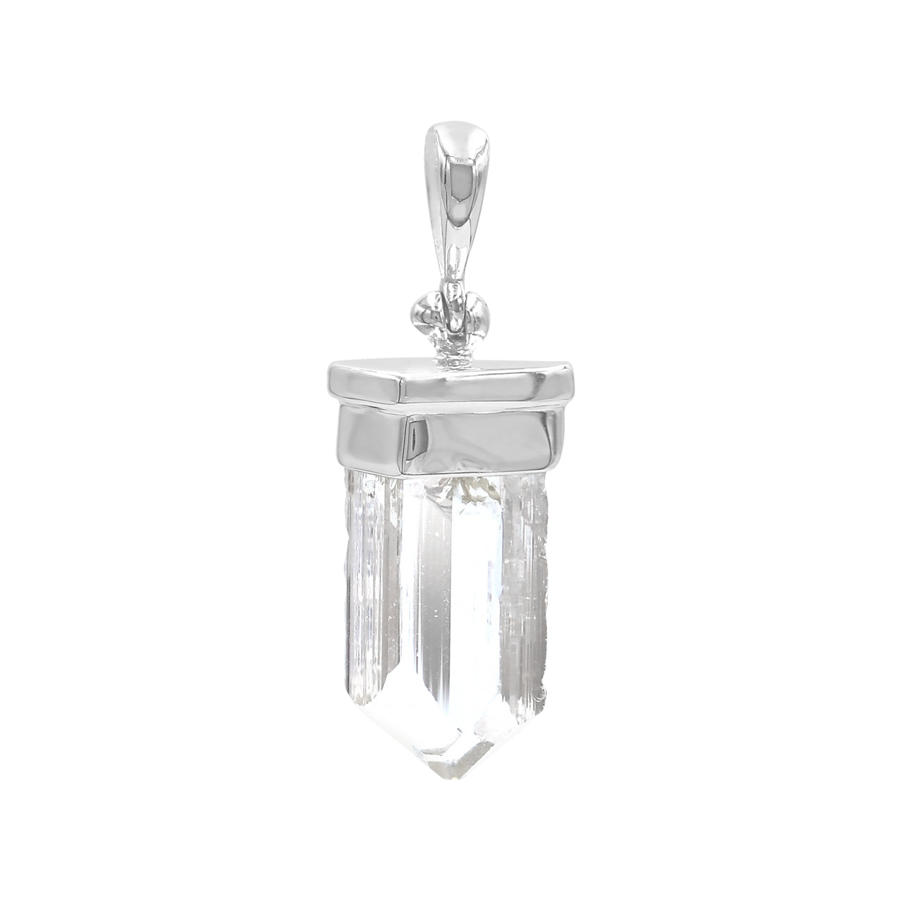 Starborn Danburite Crystal Cap Set Pendant in Sterling Silver