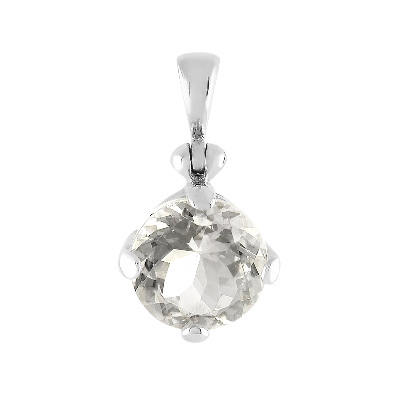 Starborn Danburite Faceted Round Pendant in Sterling Silver