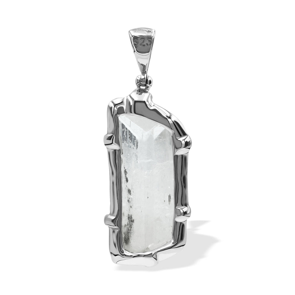 Starborn Danburite Crystal Pendant in Fine Sterling Silver