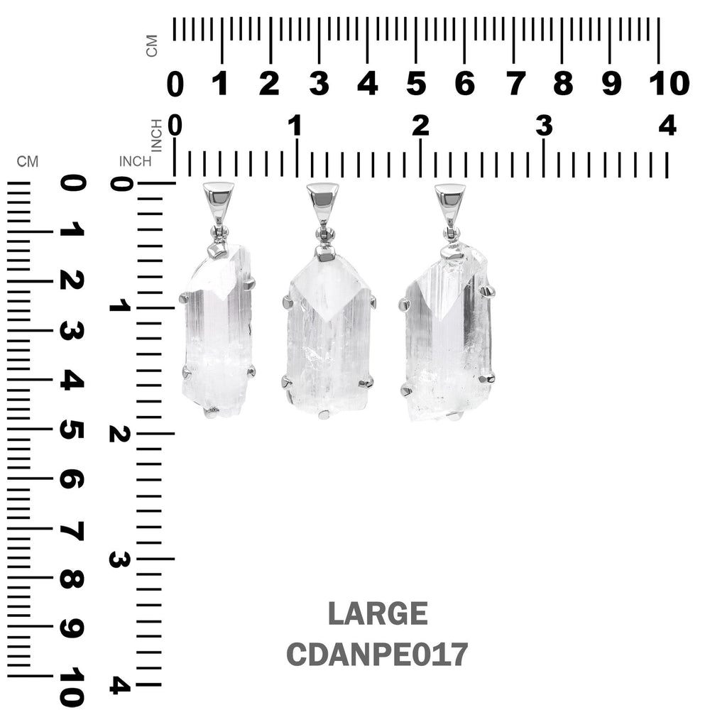 Starborn Danburite Crystal Pendant in Fine Sterling Silver