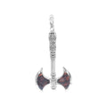 Starborn Fossil Dinosaur Bone Battle Axe Pendant in Sterling Silver