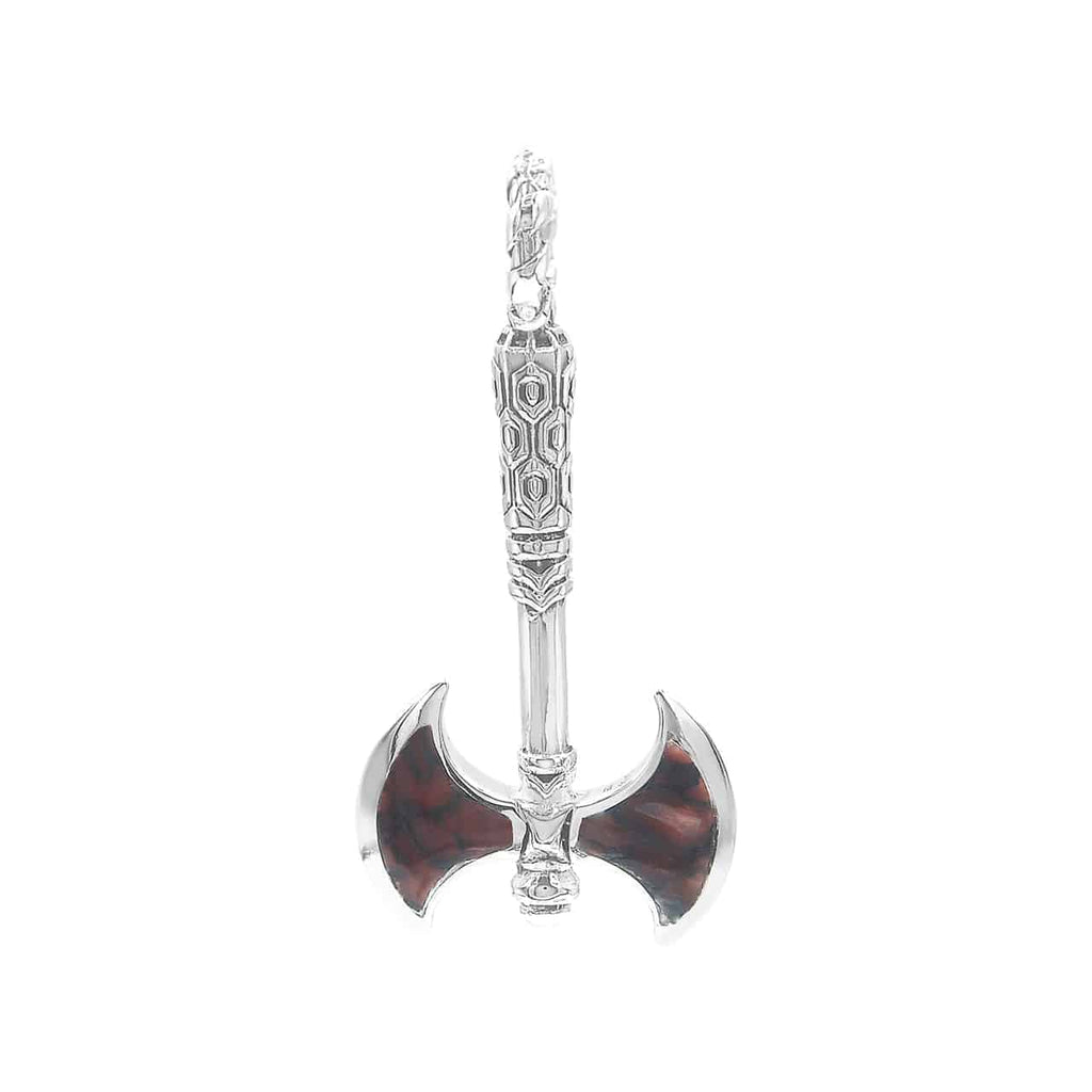 Starborn Fossil Dinosaur Bone Battle Axe Pendant in Sterling Silver