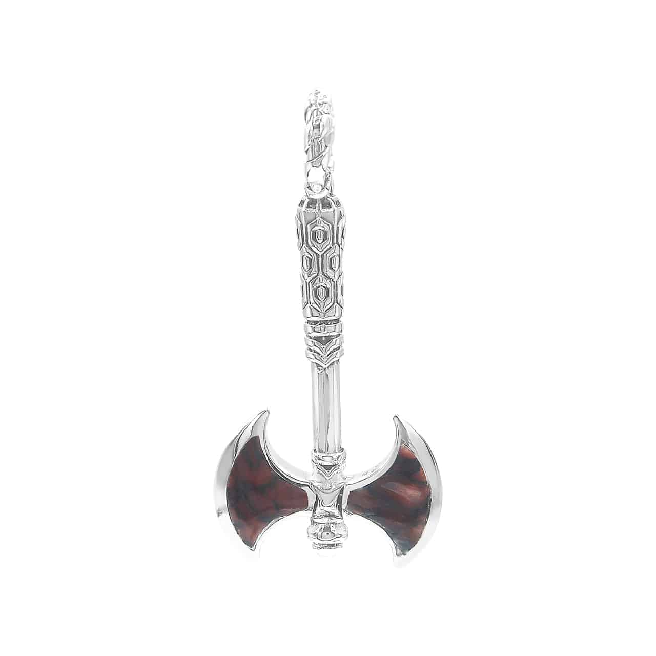 Starborn Fossil Dinosaur Bone Battle Axe Pendant in Sterling Silver