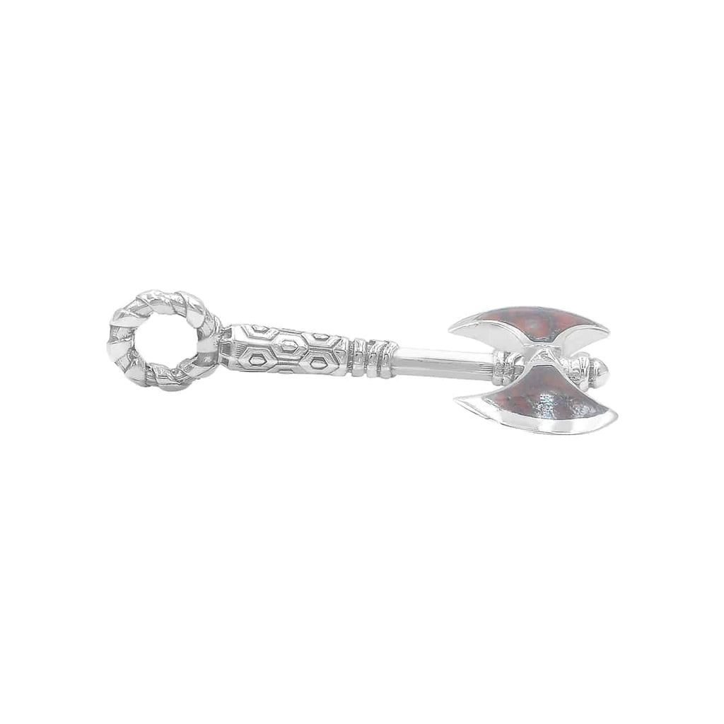 Starborn Fossil Dinosaur Bone Battle Axe Pendant in Sterling Silver