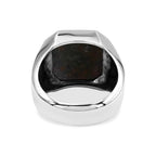 Starborn Fossil Dinosaur Bone Octagon Signet Men's Ring in Sterling Silver