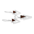 Starborn Fossil Dinosaur Bone Triangle Stacked Pendant and Earring Set in Sterling Silver