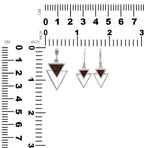 Starborn Fossil Dinosaur Bone Triangle Stacked Pendant and Earring Set in Sterling Silver