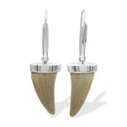 Starborn Fossil Mosasaurus Tooth Cap Set Earrings in Sterling Silver