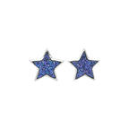 Starborn Drusy Quartz Star Post Earrings in Sterling Silver