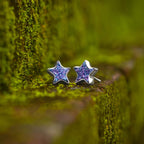 Starborn Drusy Quartz Star Post Earrings in Sterling Silver