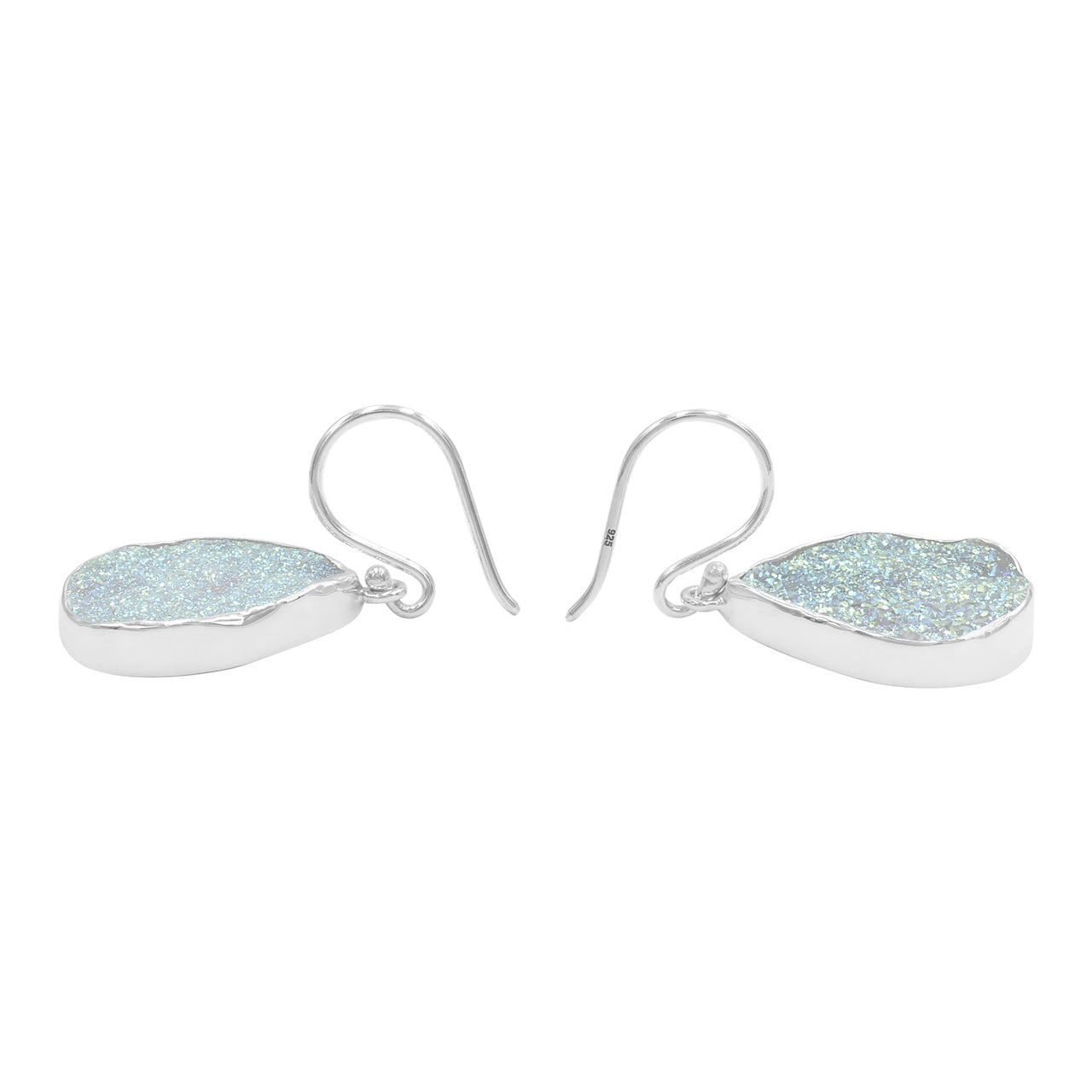 Starborn SI Opal Quartz Drusy Drop Earrings in Sterling Silver