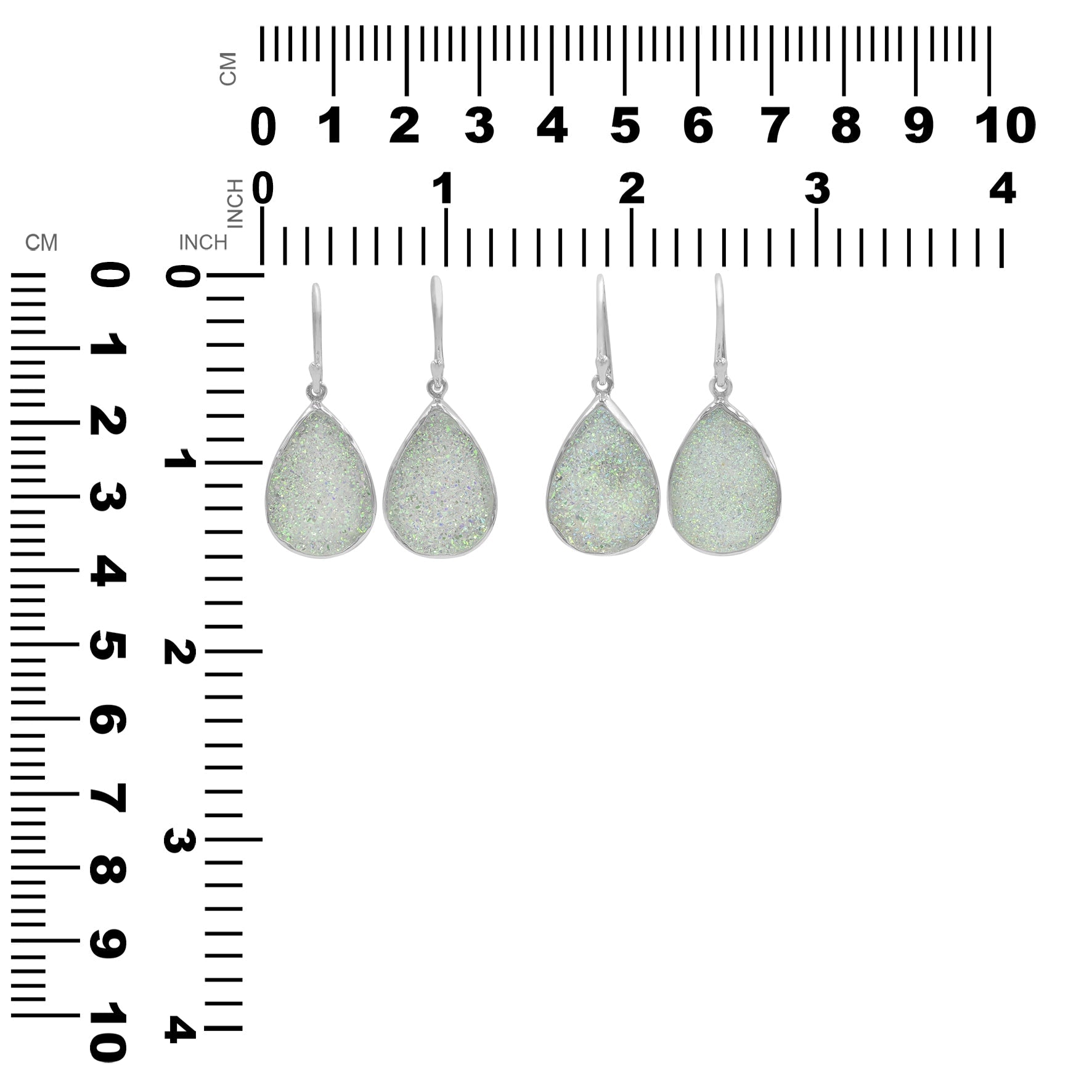 Starborn SI Opal Quartz Drusy Drop Earrings in Sterling Silver