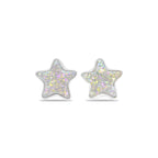 Starborn Drusy Quartz Star Post Earrings in Sterling Silver