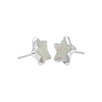 Starborn Drusy Quartz Star Post Earrings in Sterling Silver
