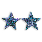 Starborn Peacock Purple Drusy Star Cabochons 20mm - 1 Pair