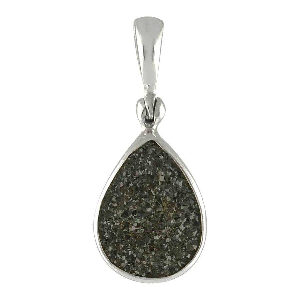 Starborn Creations Black Quartz Drusy Pendant in Sterling Silver