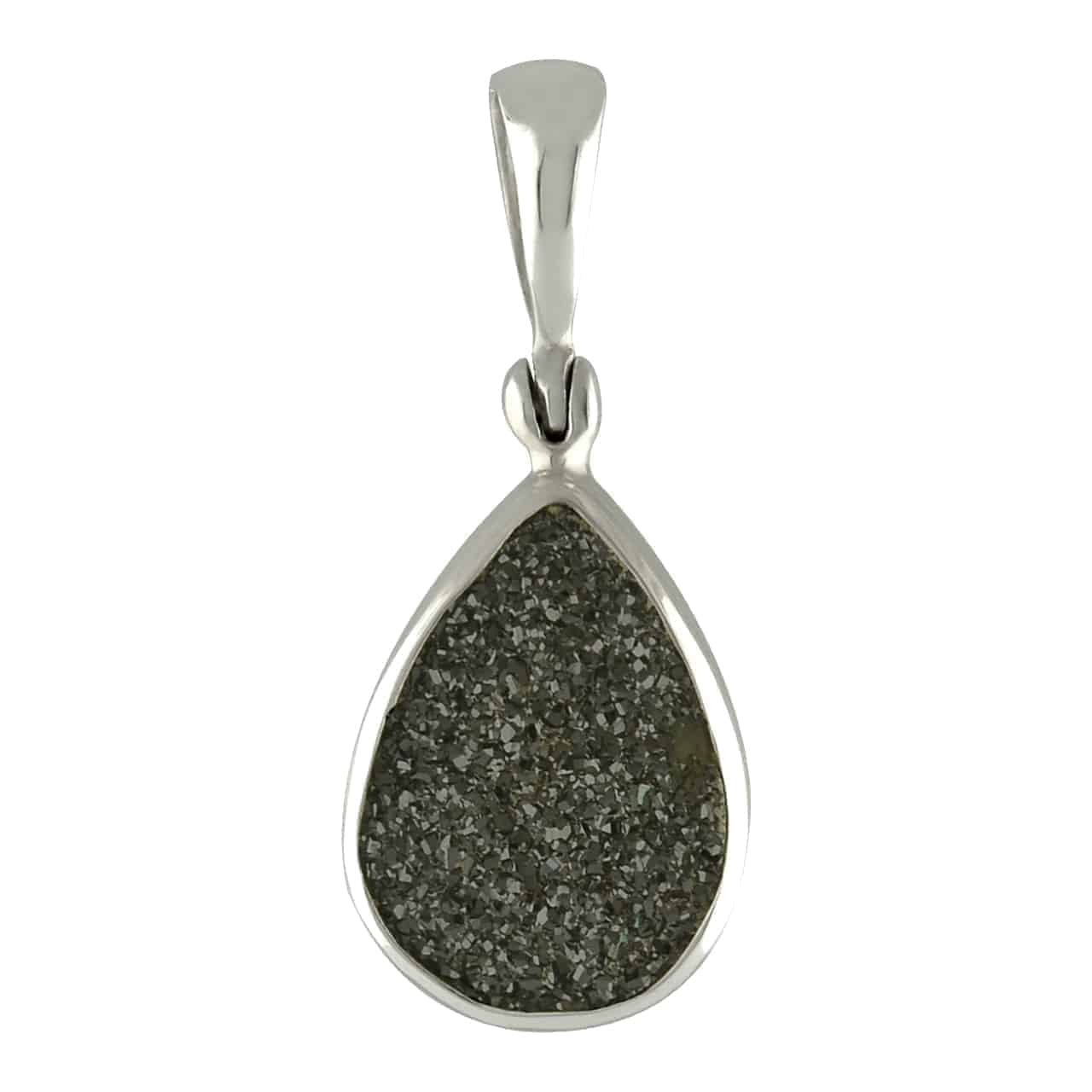 Starborn Creations Black Quartz Drusy Pendant in Sterling Silver