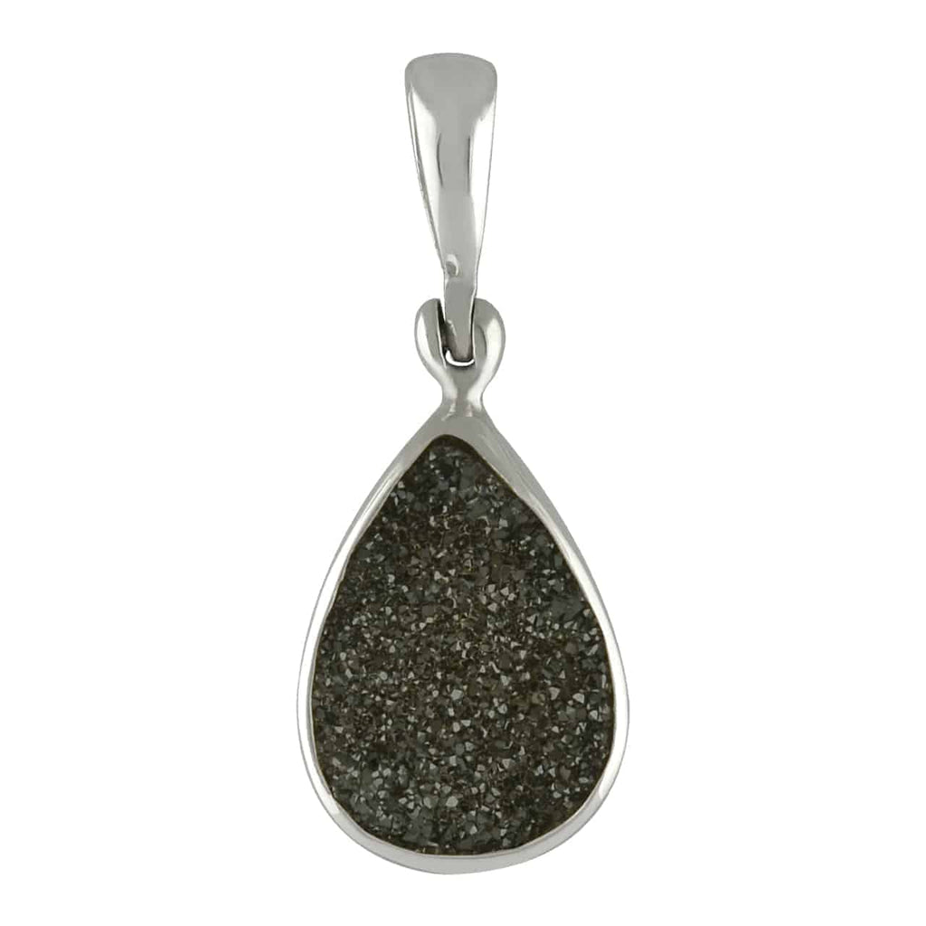 Starborn Creations Black Quartz Drusy Pendant in Sterling Silver