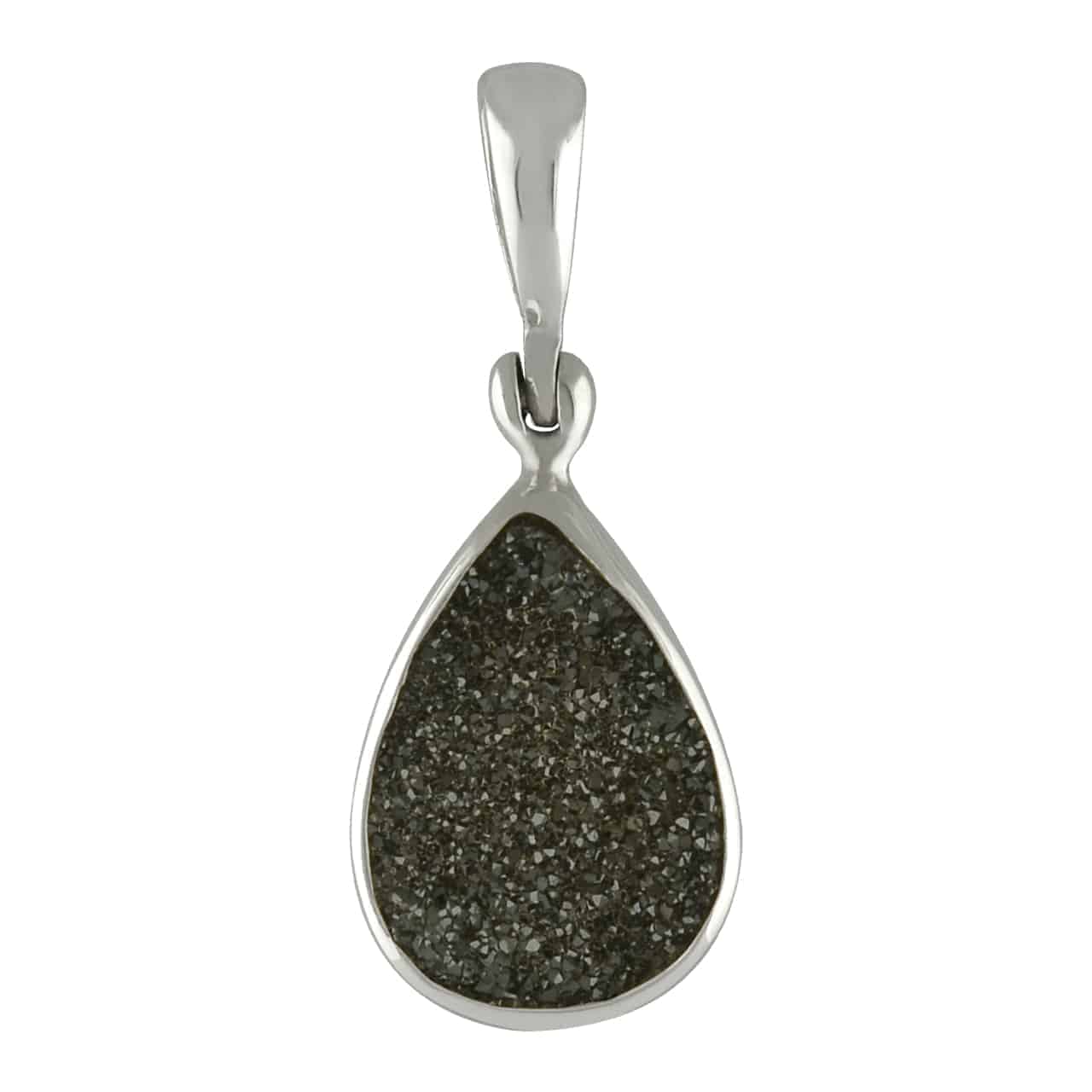 Starborn Creations Black Quartz Drusy Pendant in Sterling Silver