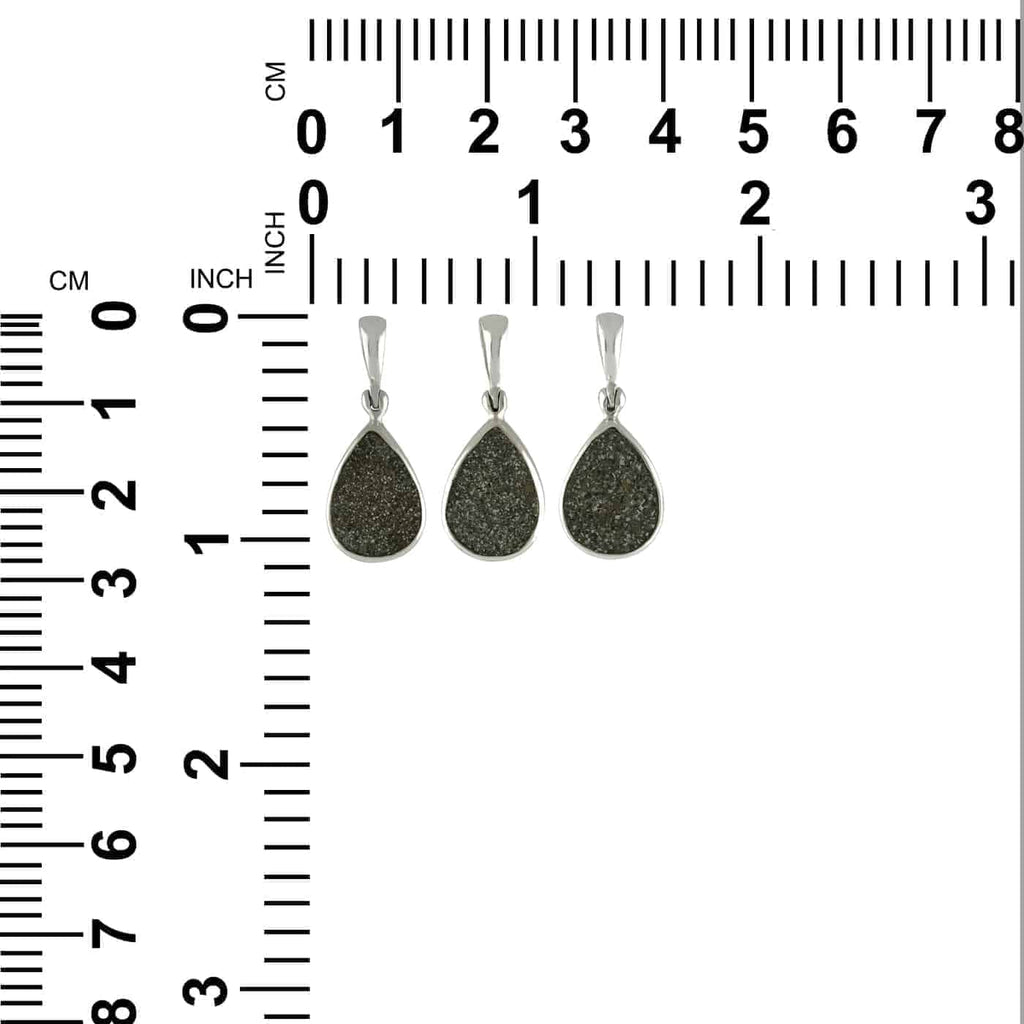 Starborn Creations Black Quartz Drusy Pendant in Sterling Silver