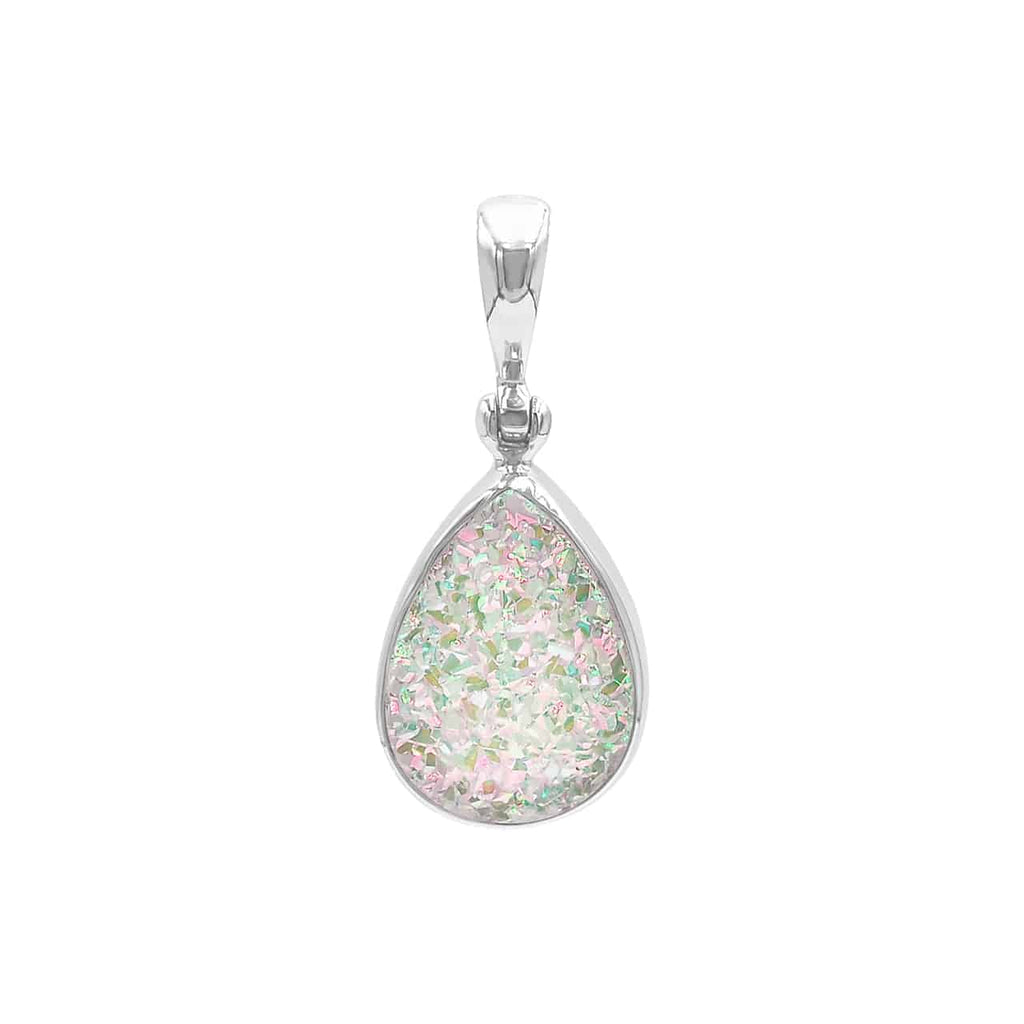 Starborn Creations Iridescent White Quartz Drusy Pendant in Sterling Silver