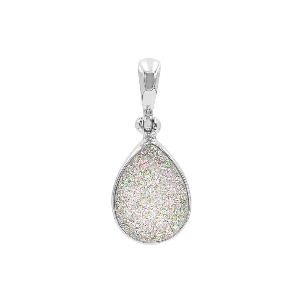 Starborn Creations Iridescent White Quartz Drusy Pendant in Sterling Silver