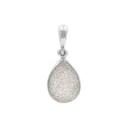 Starborn Creations Iridescent White Quartz Drusy Pendant in Sterling Silver