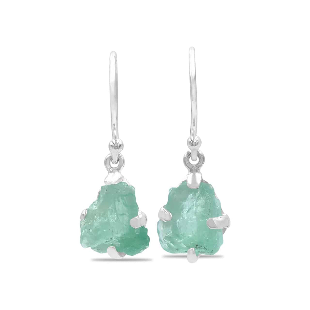 Starborn Emerald Crystal Drop Earrings in Sterling Silver