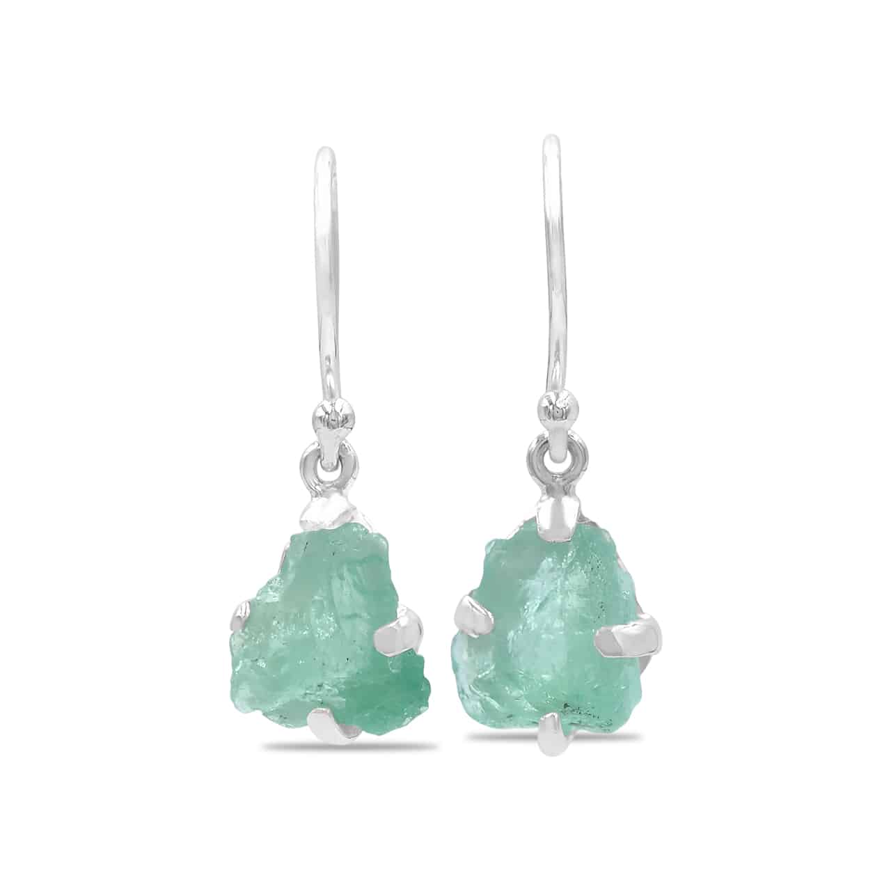 Starborn Emerald Crystal Drop Earrings in Sterling Silver