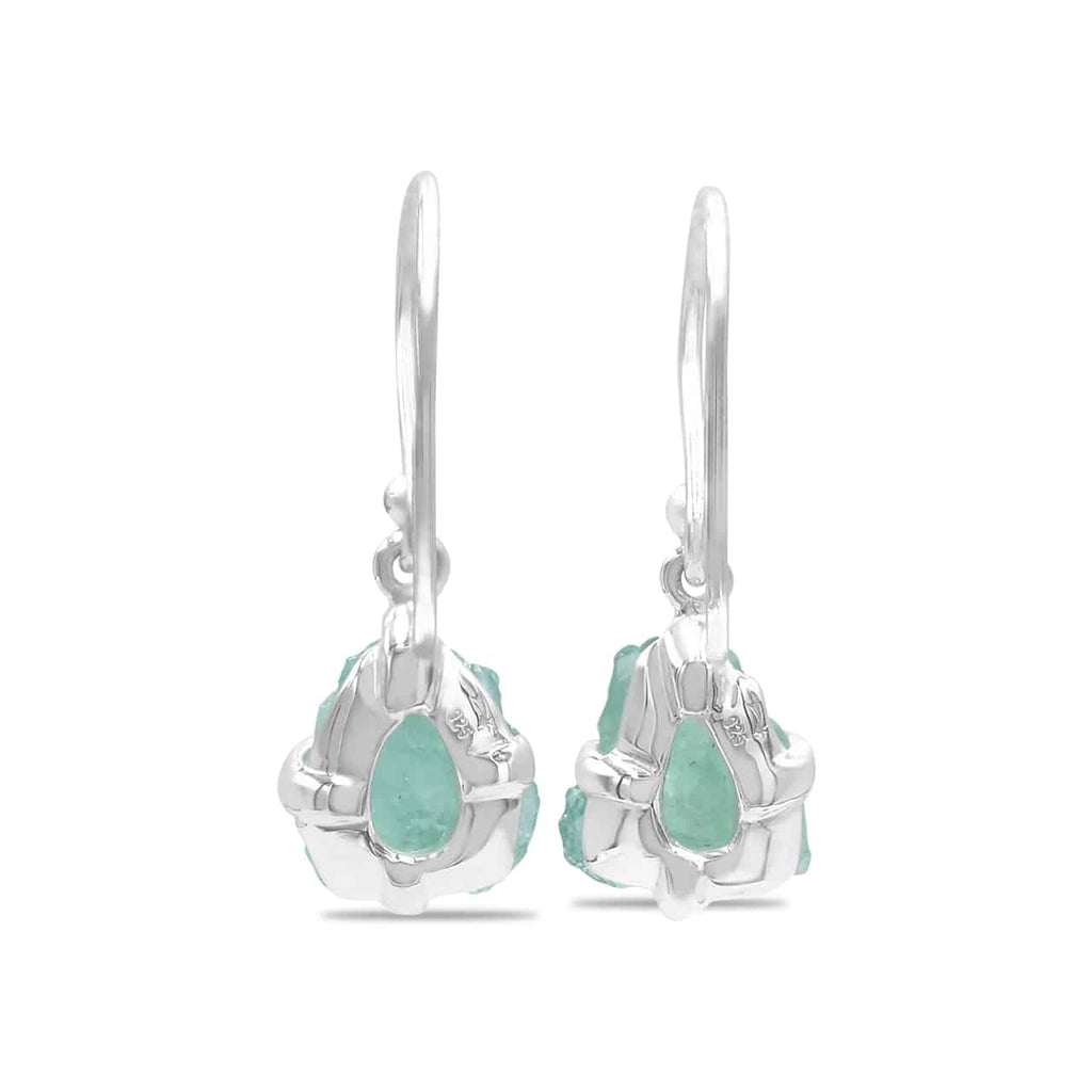 Starborn Emerald Crystal Drop Earrings in Sterling Silver