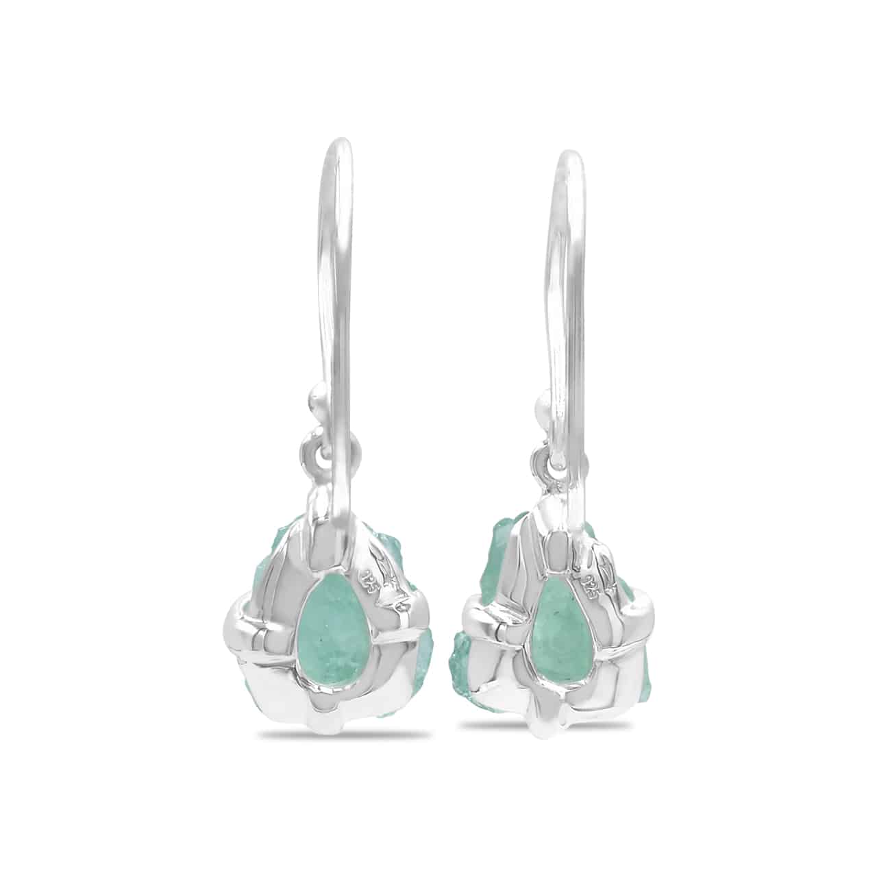 Starborn Emerald Crystal Drop Earrings in Sterling Silver