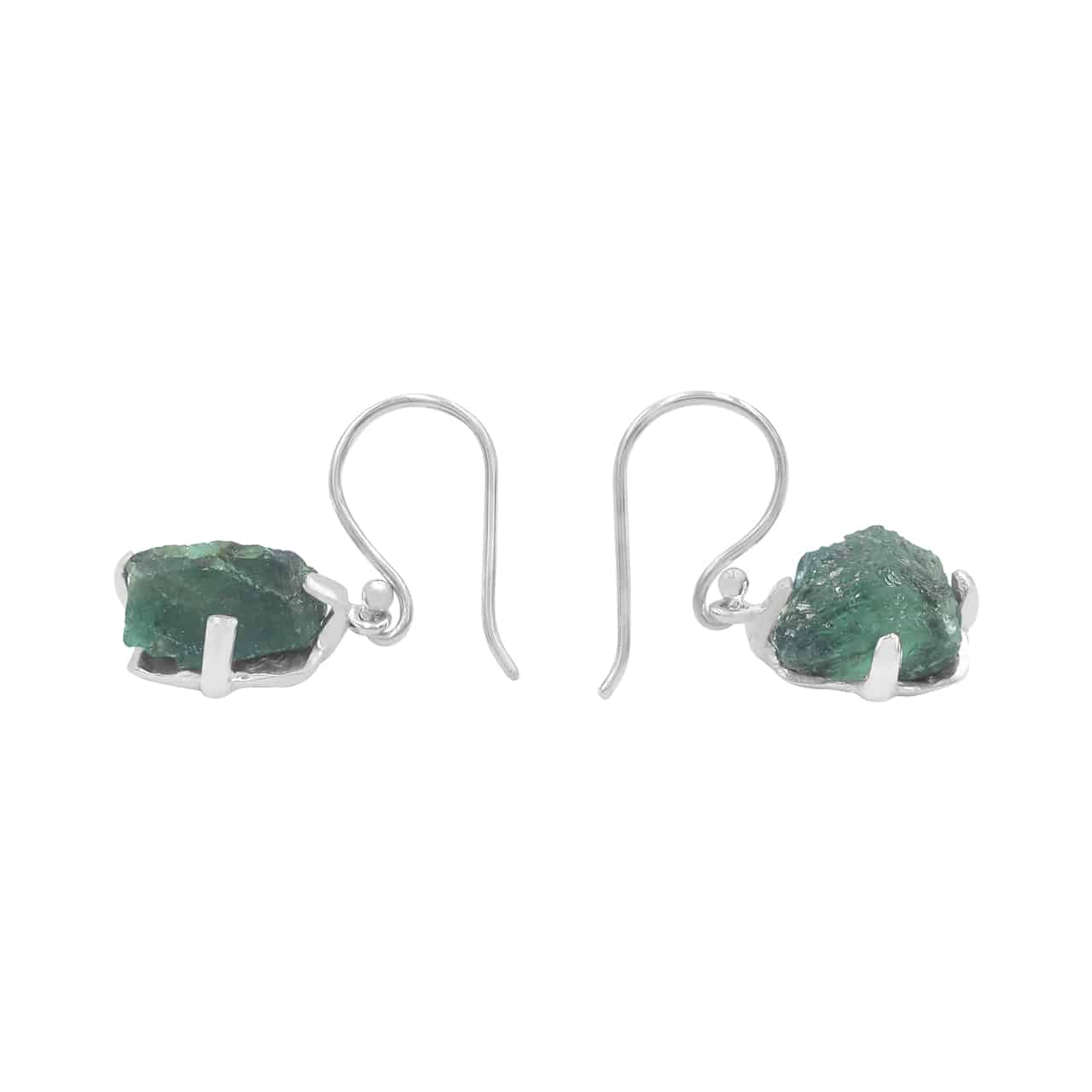 Starborn Emerald Crystal Drop Earrings in Sterling Silver