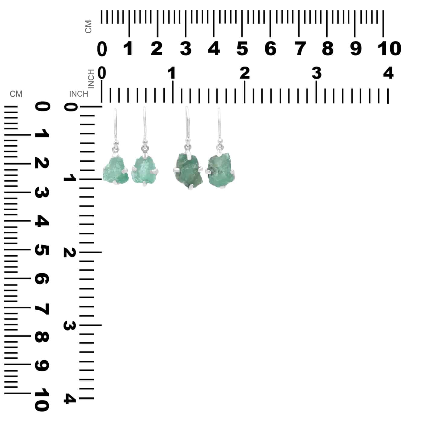Starborn Emerald Crystal Drop Earrings in Sterling Silver