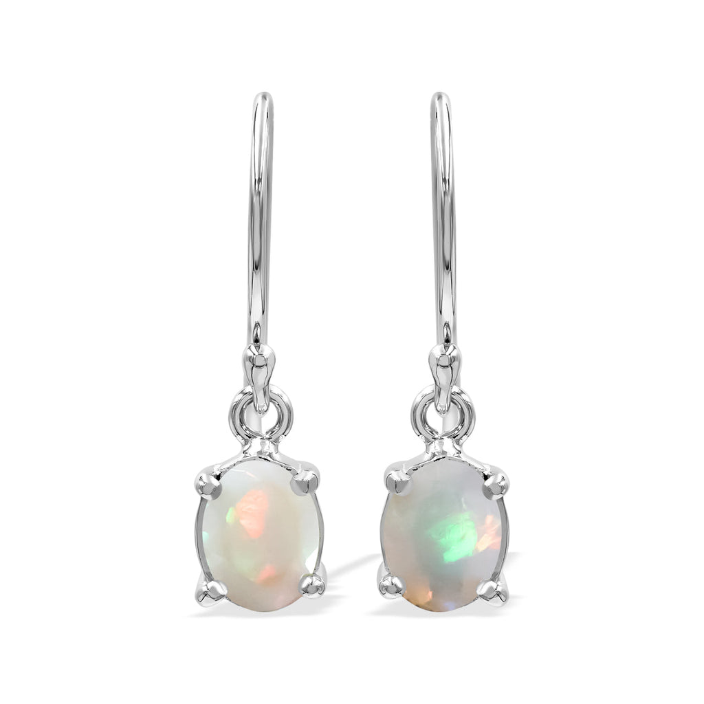 Starborn Ethiopian Opal Faceted Dangle Earrings in Sterling Silver