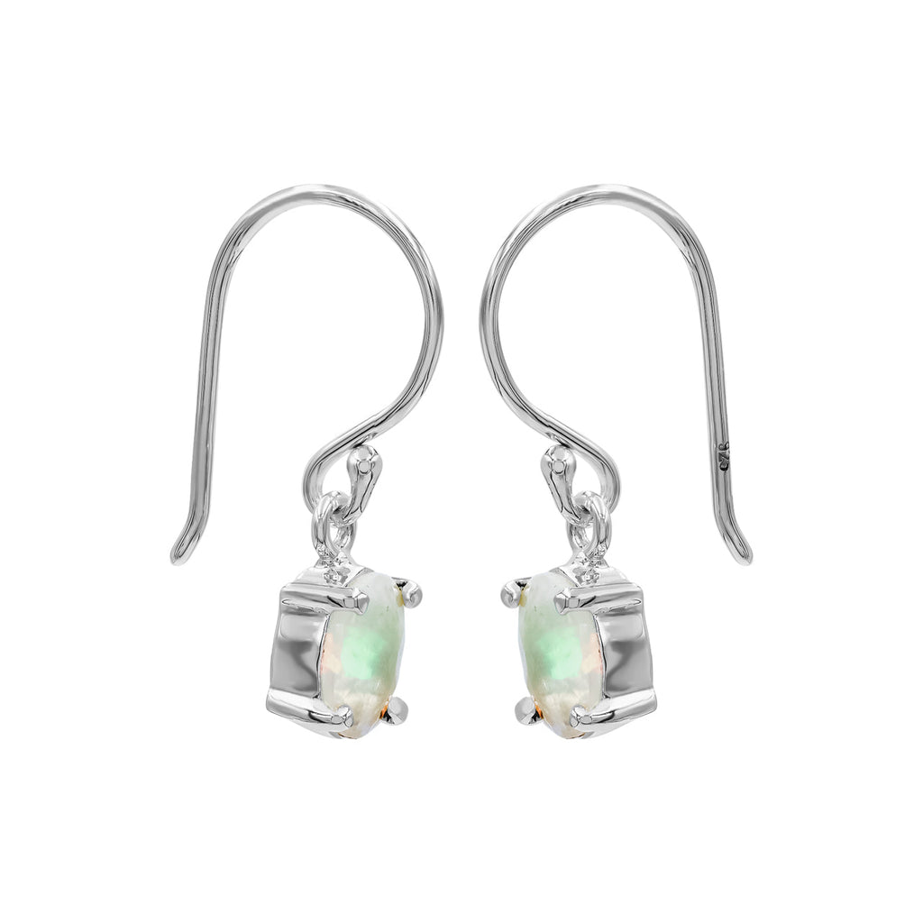 Starborn Ethiopian Opal Faceted Dangle Earrings in Sterling Silver